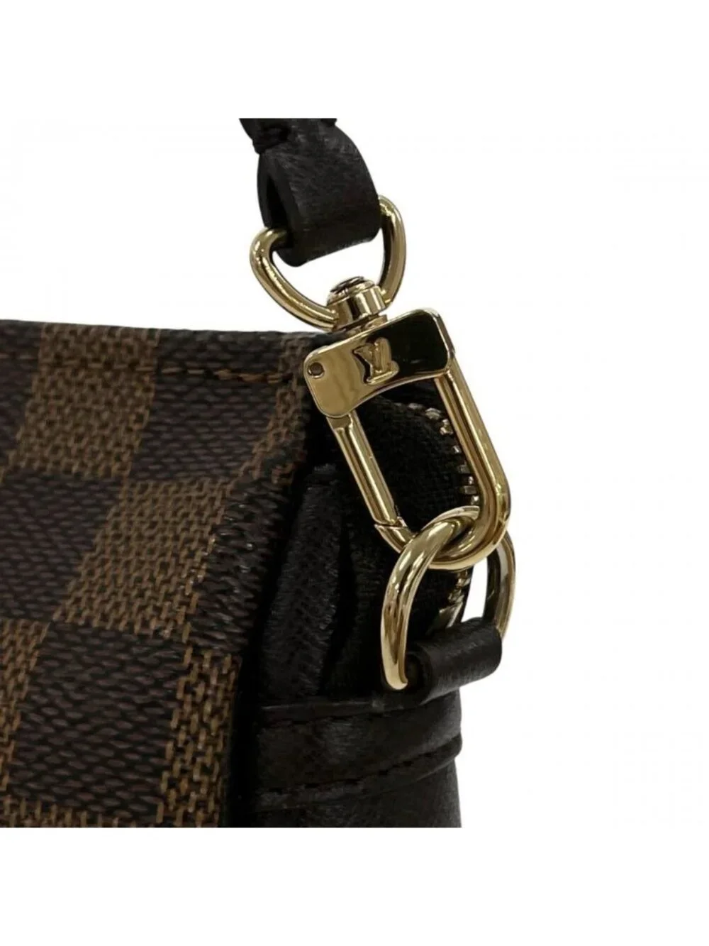 Louis Vuitton Handbag Trousse Makeup Pouch Damier Canvas Brown Gold